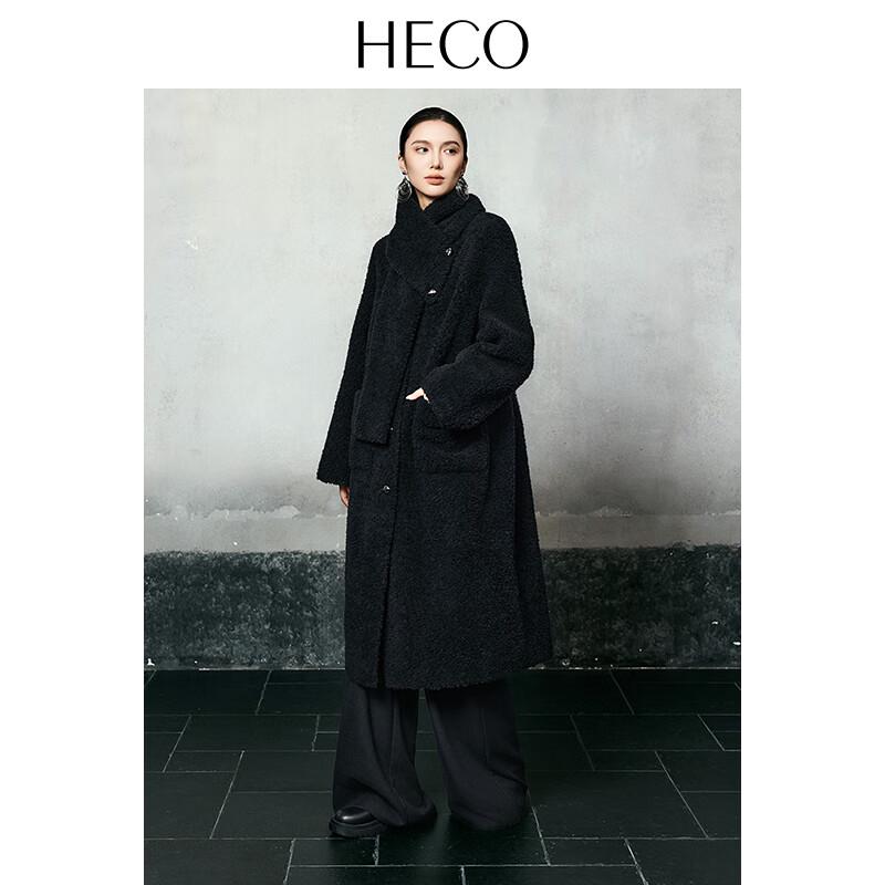 HECO Women's Thickened Sheared Wool Mid-Length Coat
