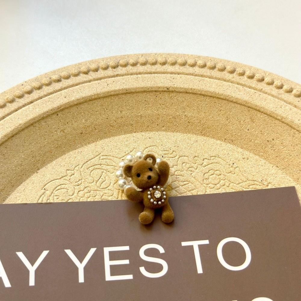 Sweet Bear Pendant Necklace Funny Sweet Choker Cute Flocked Bear Necklace  Sweater Chain