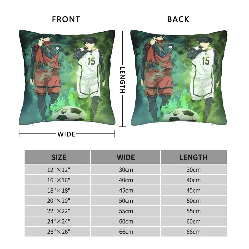 Blue Lock Bachira Yoichi Isagi Pillow Covers Cushion Cover Decorations Football Manga Throw Pillow Case Cover Sofa Multi Size
