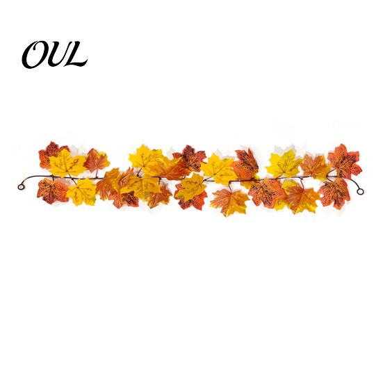 Flexible Rattan Foliage Artificial Fall Maple Leaf Garland, 3.3FT Bendable Autumn Vine, Leaves Vine Plant Decor for Thanksgiving Halloween Indoor