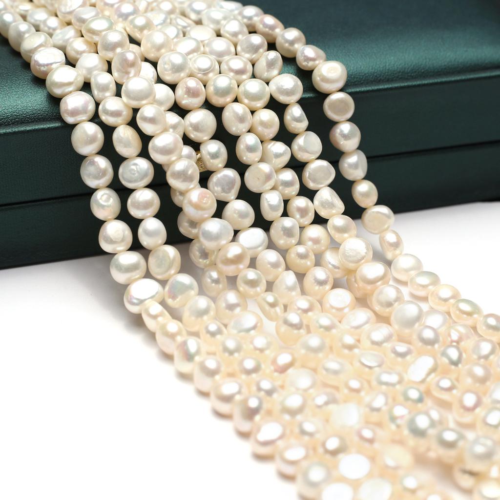1String, Boho White Natural Freshwater Pearls, Nugget Pearl Beads for Jewelry Making DIY Necklaces Bracelets, Anklets Crafts Length 36cm