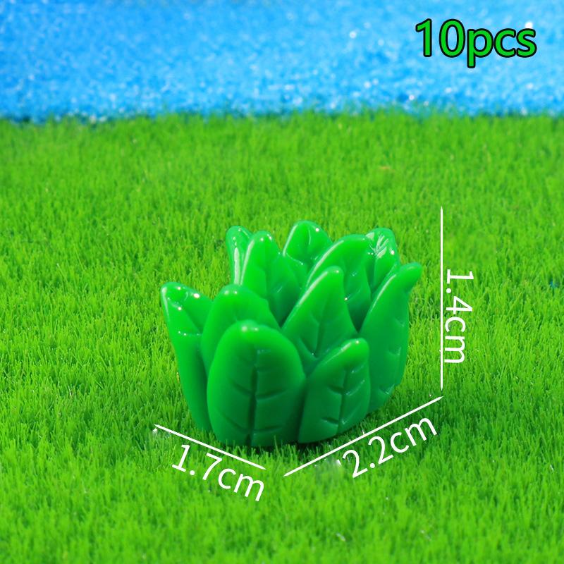 10Pcs Mini Resin Simulated Grass Pile Moss Micro Landscape Decoration Crafts Micro Landscape Garden Decoration Accessories