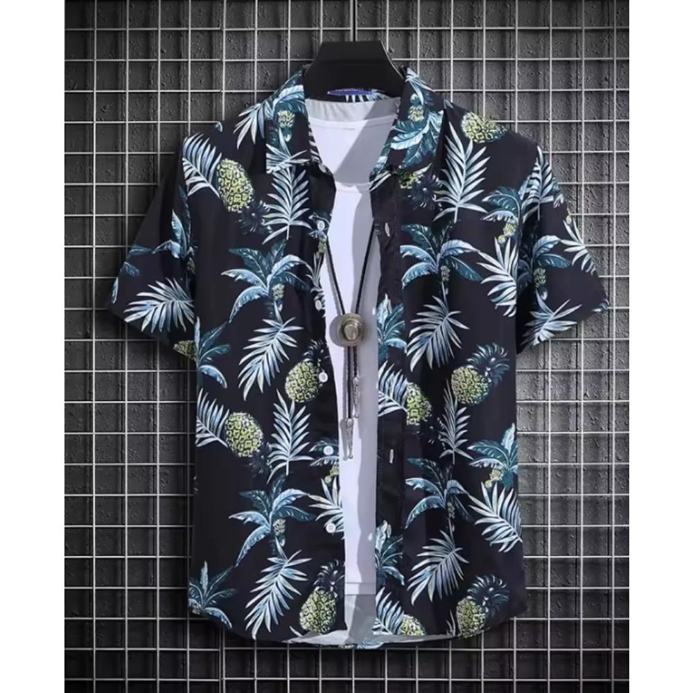 Hawaiian Beach Shirts Men's Short-sleeved Casual Shirts Seaside Vacation Quick-drying Clothes Loose Floral Tops