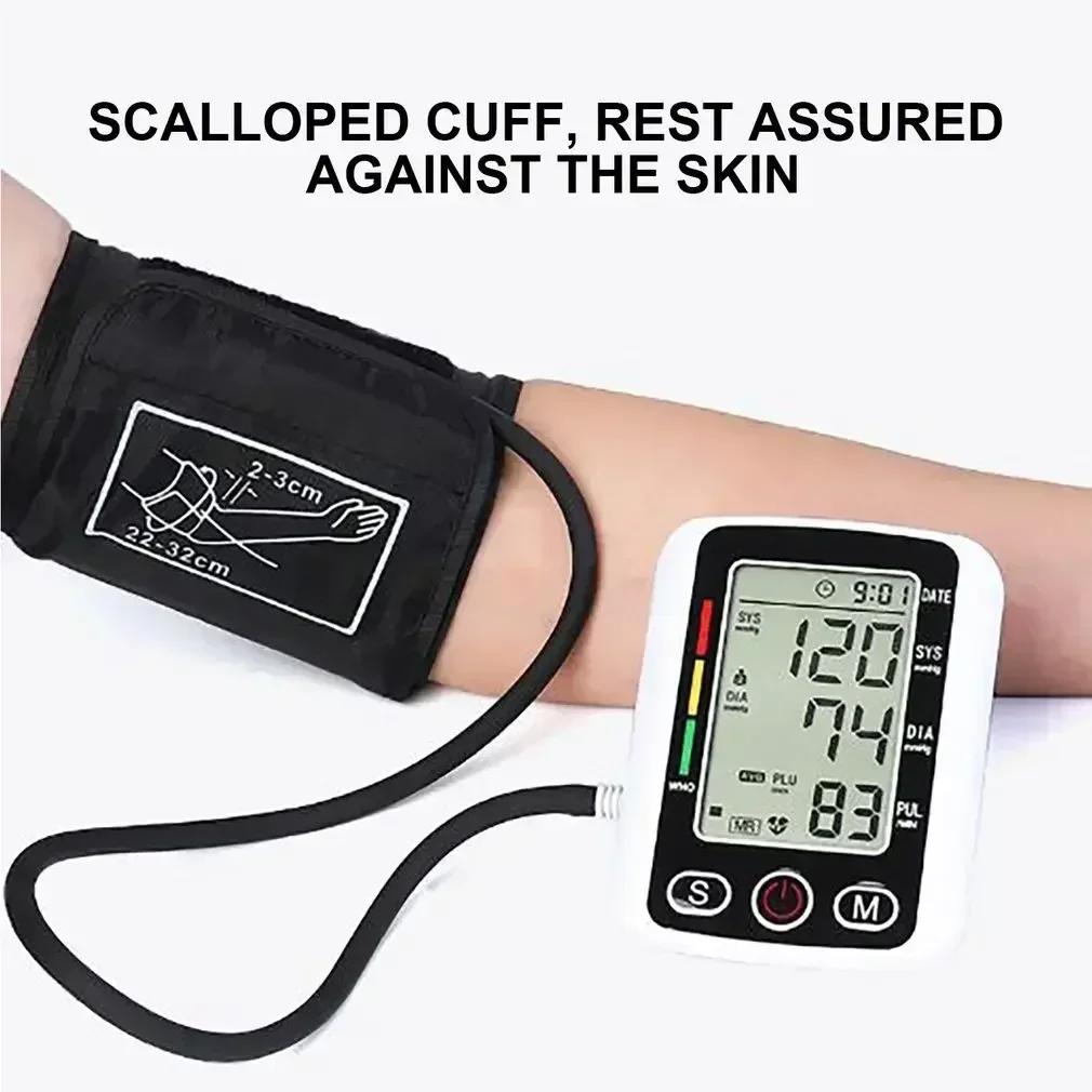 Portable Blood Pressure Monitor with LCD Screen Digital Wrist Blood Pressure Monitor Heart Rate Pulse Monitor Home Use Measurement