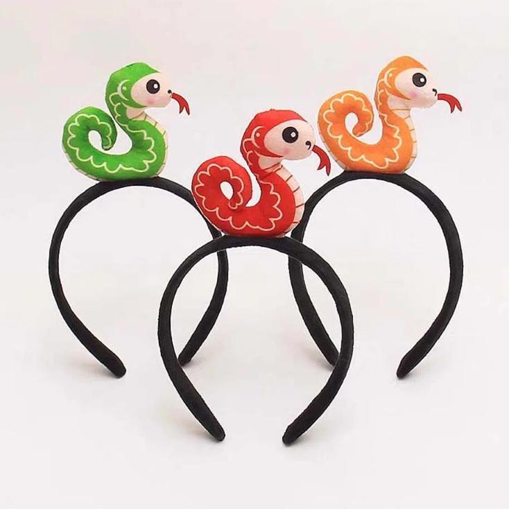 Korean Style Plush Snake Headband Headwear New Year Hair Hoop Creative Plush Snake Hairband  Party