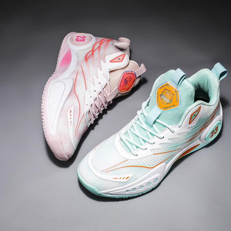 Middle School Students Sports Shoes Lightweight Shock-absorbing Mesh Breathable 4-6 Grade Primary School Students Basketball Shoes Wear-resistant Non