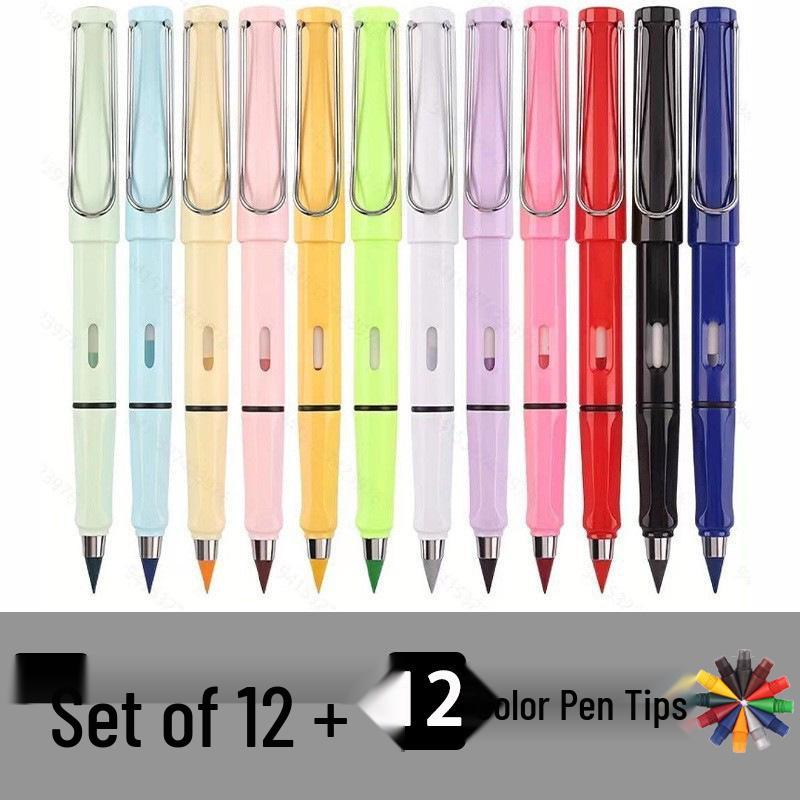 Eternal Pencil: No-Sharpen, Erasable, Break-Resistant Lead, Inkless, Ideal for Sketching & Correcting Writing Posture (Student Set)