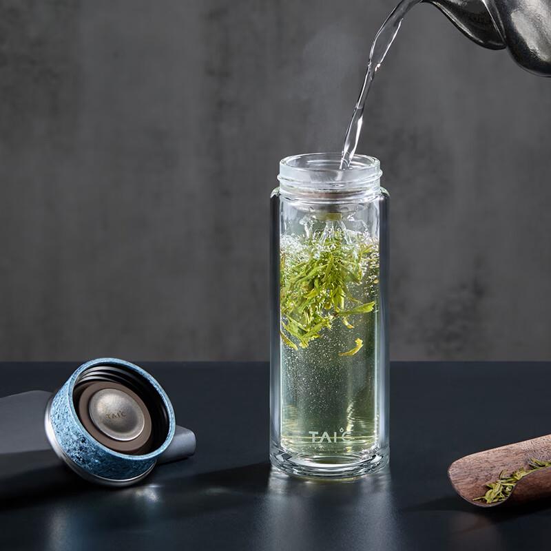 TAIC Pure Titanium Double-Layer Glass Tea Cup
