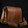 Bag Laptop Briefcase Dark Brown Men's Distressed Leather Messenger Shoulder