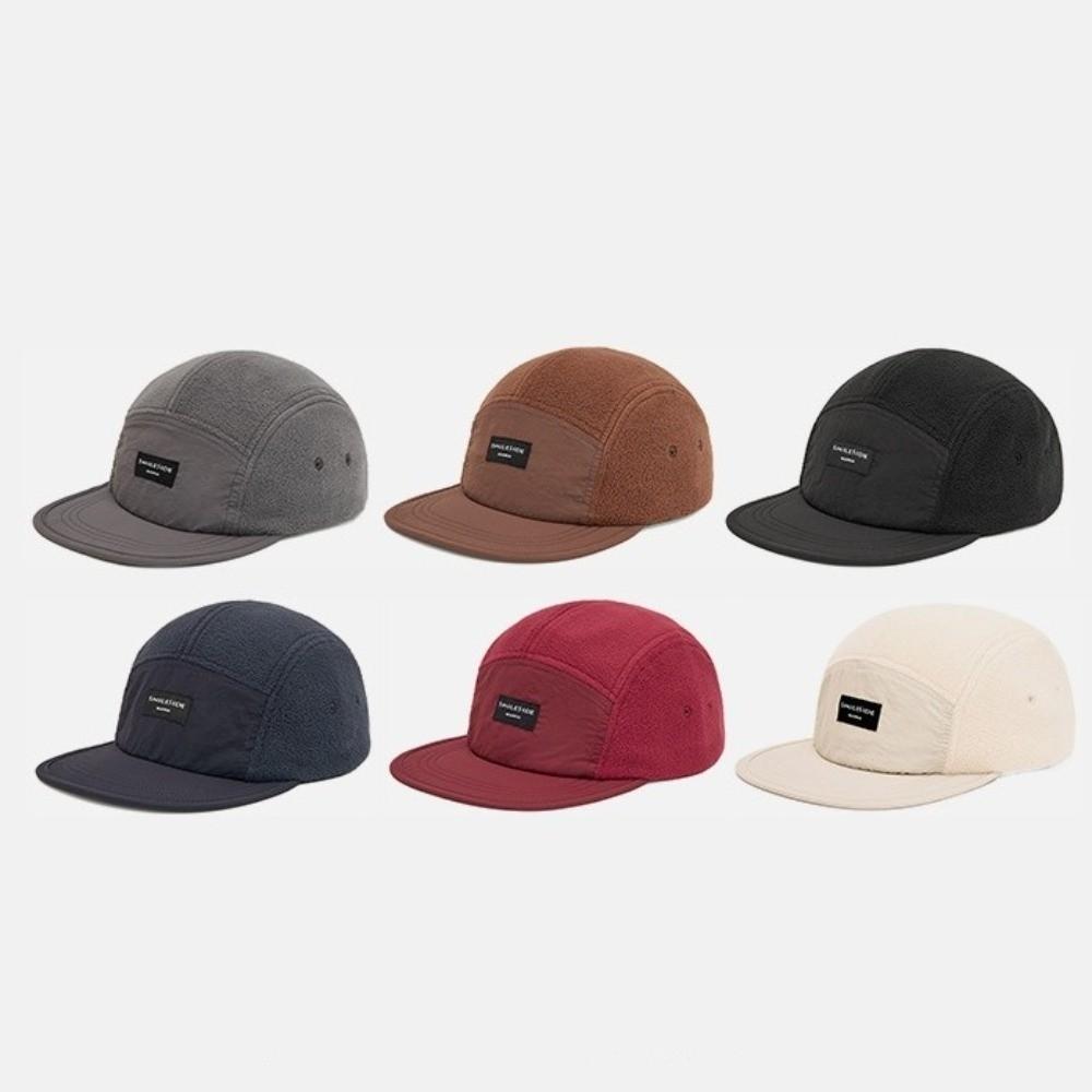 5 Panel Baseball Caps Polar Fleece Camp Cap New Polar Fleece Flat Brim Hat Unisex