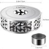 Simtive Teapot Warmer Brushed Stainless Steel Tea Warmer with Tealight Holder Silver