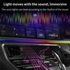 110cm/35cm 2 in 1 Car LED Colorful Atmosphere Lights USB Port Bluetooth Control