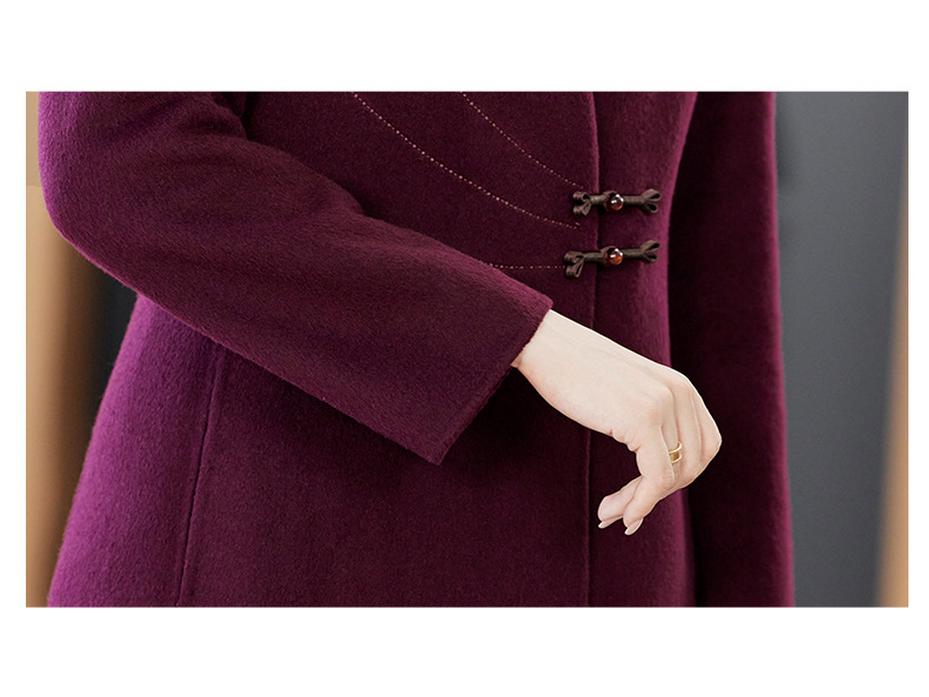 2025 Women's Slimming Long Cashmere Coat - Double-Sided Wool & Over-the-Knee Design for Autumn/Winter