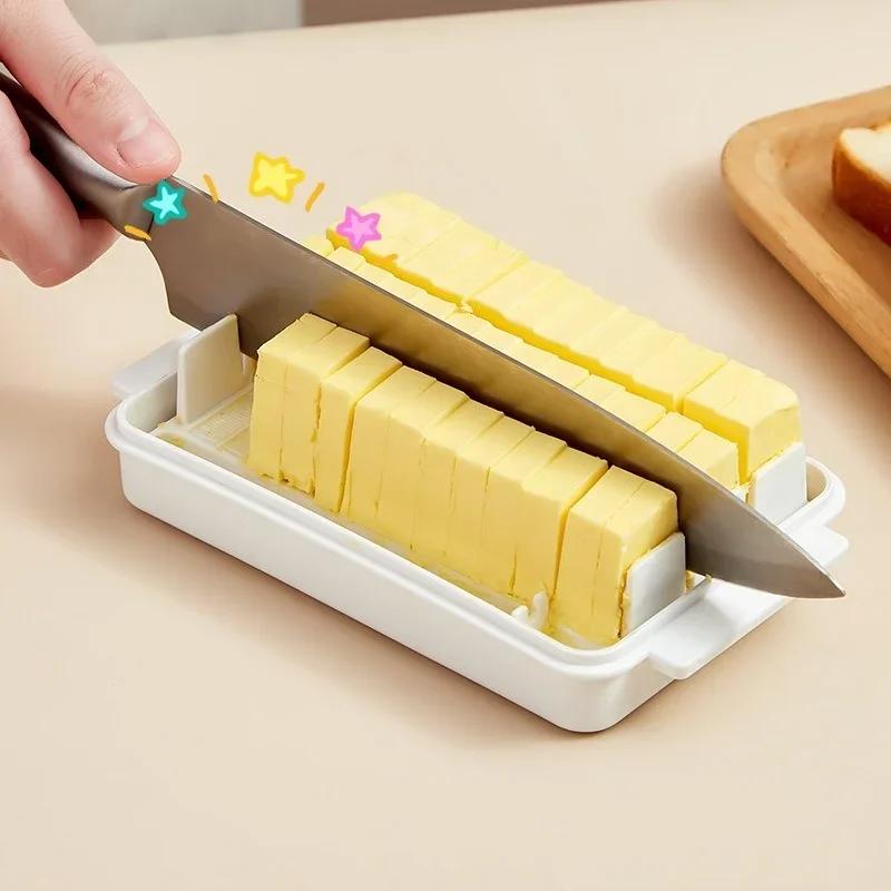 Butter Cheese Cutter Storage Box with Lid Household Kitchen Baking Food Butter Refrigerator Fresh Keeper Container Baking Tool