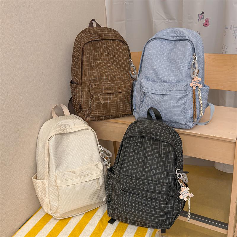 Karrierten Rucksack Große Kapazität Schülertasche Damen Reise Rucksack