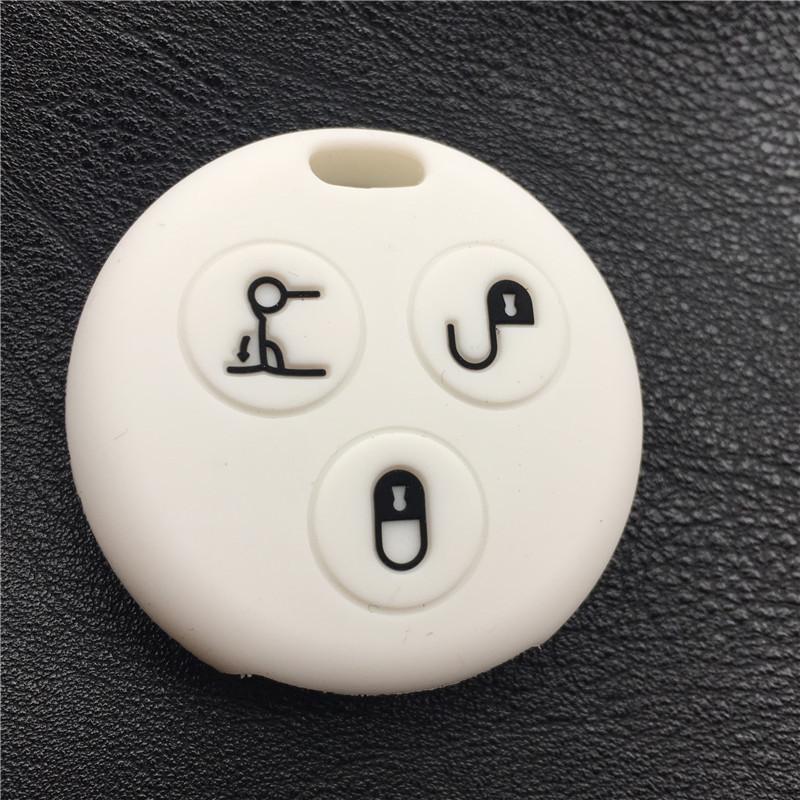 ZAD Silicone car key cover case fits for benz Smart MERCEDES City   Fortwo Roadster 3button remote key protector car accessory
