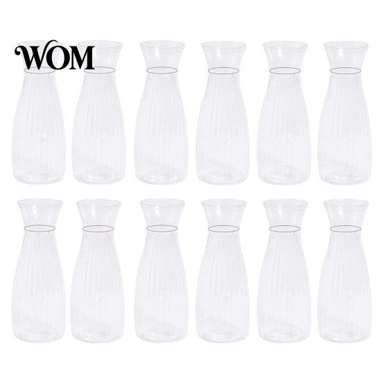 Trendy Flower Container Clear Bud Vase, Plastic Transparent Modern Smooth Finish Vase Table Centerpiece for Home Party Wedding Decor Elegant