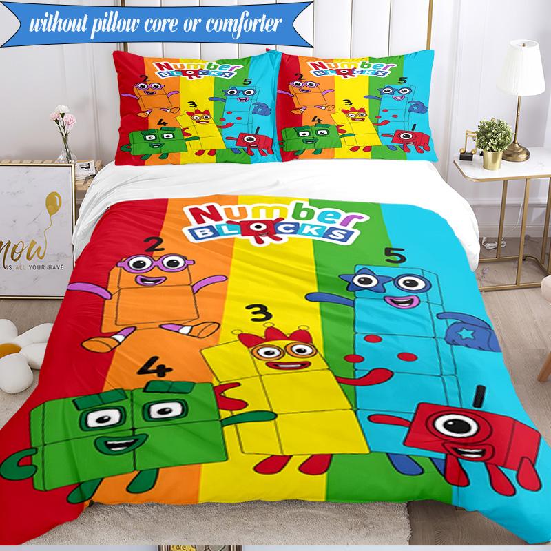 Number-Blocks Abenteuer 3er K-Pop Musikgruppe Bettwäsche-Set, Ideal für Schlafzimmer, Wohnheim, Inklusive Bettbezug und 2 Kissenbezügen, Fan-Geschenke