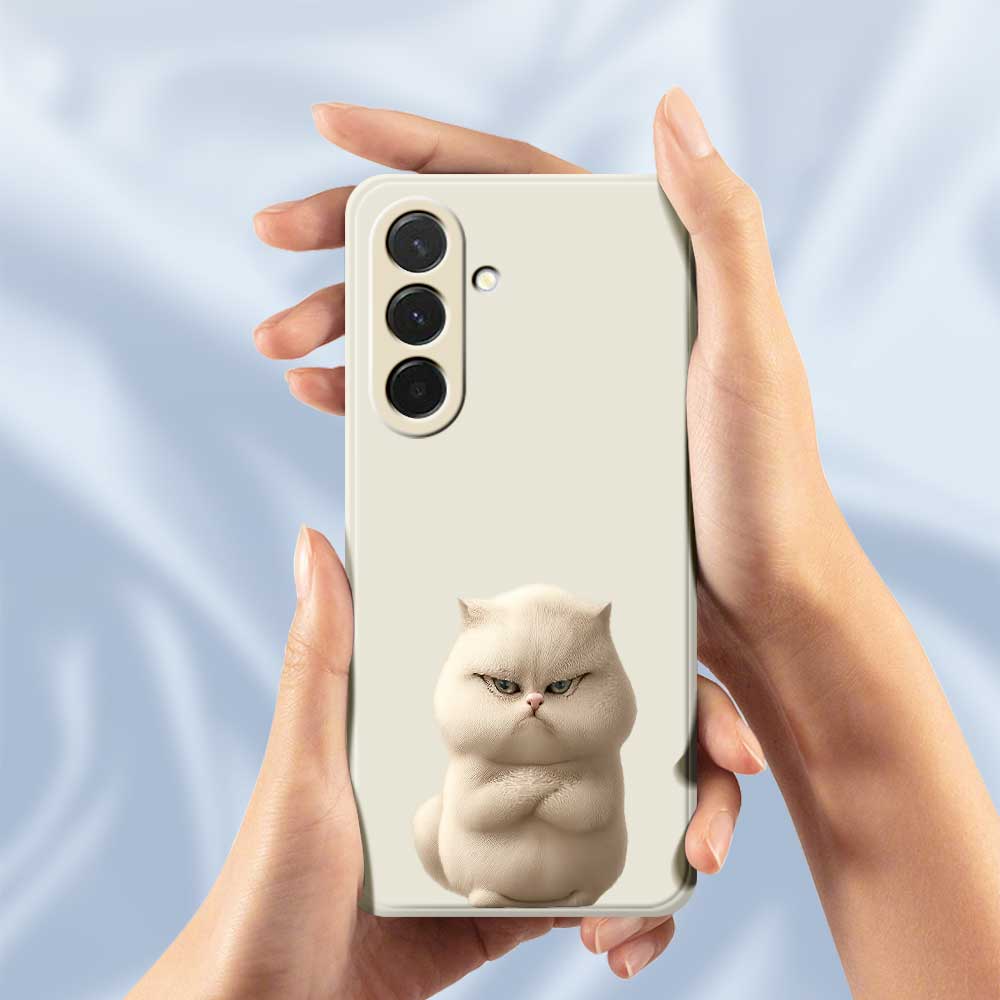 For Samsung Galaxy A36 5G Case Angry Cat Pattern Printing Straight Edge TPU Phone Back Cover