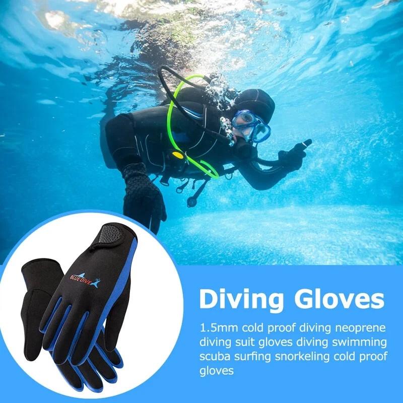 Neoprene Wetsuit Gloves Diving Swim Scuba Surf Snorkeling Cold-Proof Swimming Gloves Easy Donning Anti-Slip