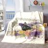 2026 New Arrivals 1pc Blanket Black Cat Witch Hat & Floral Purple Pink Yellow Roses Soft Flannel Throw for Couch, Bed, Living Room Machine Washable Al