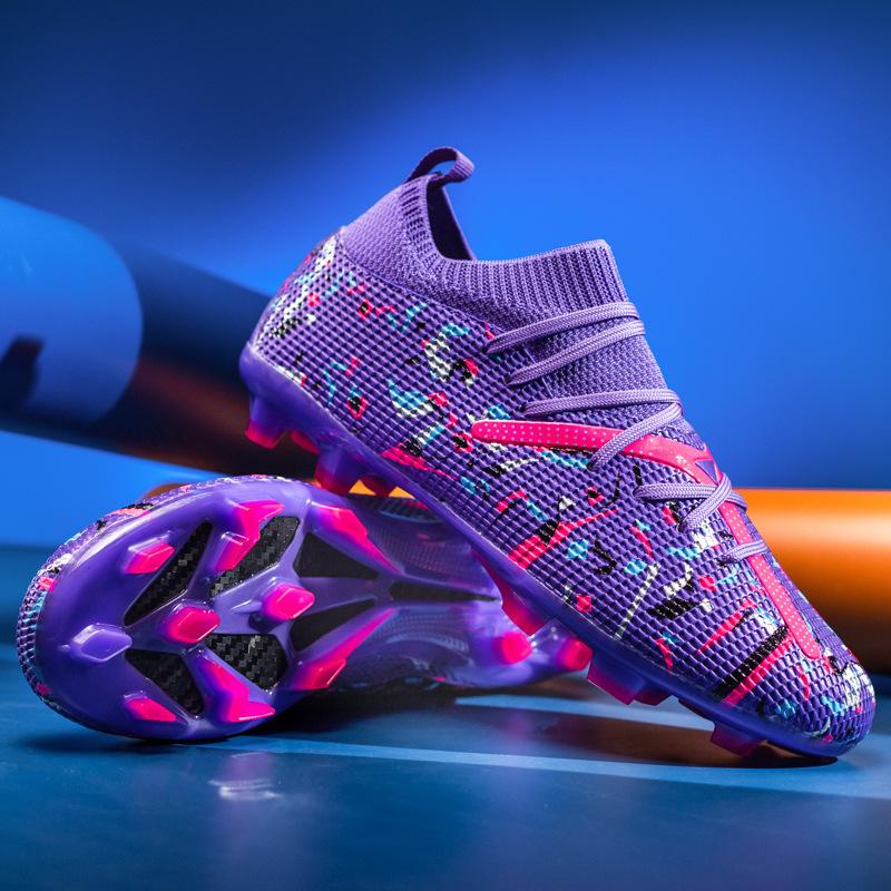 2025 Seamless Cut Competition Indoor and Outdoor Training 2025 New Knitted Fg Long and Short Nails Men's Football Shoes