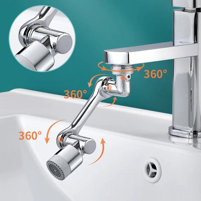 Universal ABS Rotatable Multifunctional Faucet Extenders 1080° Swivel Robotic Arm Water Filter Sink Water Tap Bubbler Sink Fit