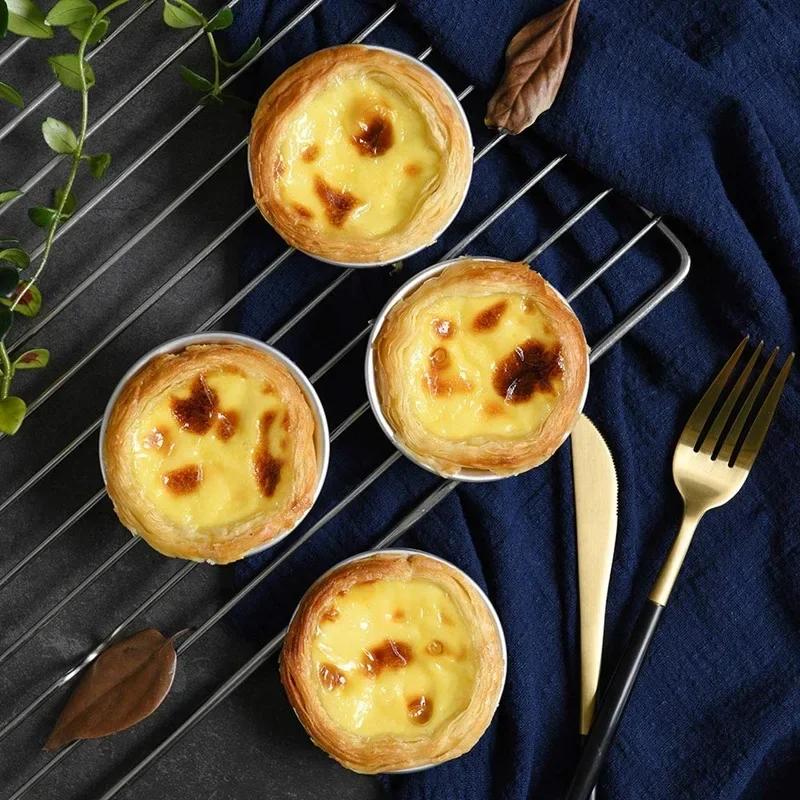 10 stk Kjøkken Bakeform Aluminiumslegering Eggetertekopp Muffinskaker Form For Bakverk Kaker Dessert Mini Muffins Bakeform