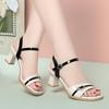 Ein-Knopf High Heel Sandalen Modeschuhe für Damen Kontrastfarben und keine müden Füße Sommer Damen Schuhe