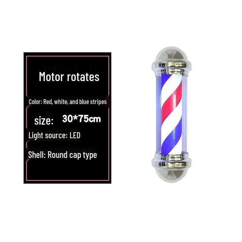 

Светодиодный вращающийся знак парикмахерской Silver Round Cap