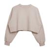 Cropped Fleece Long Sleeve Workout Yoga Sweatshirt For Women