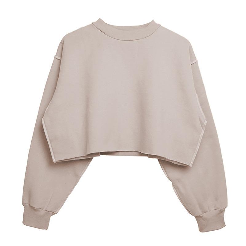 Cropped Fleece Long Sleeve Workout Yoga Sweatshirt For Women