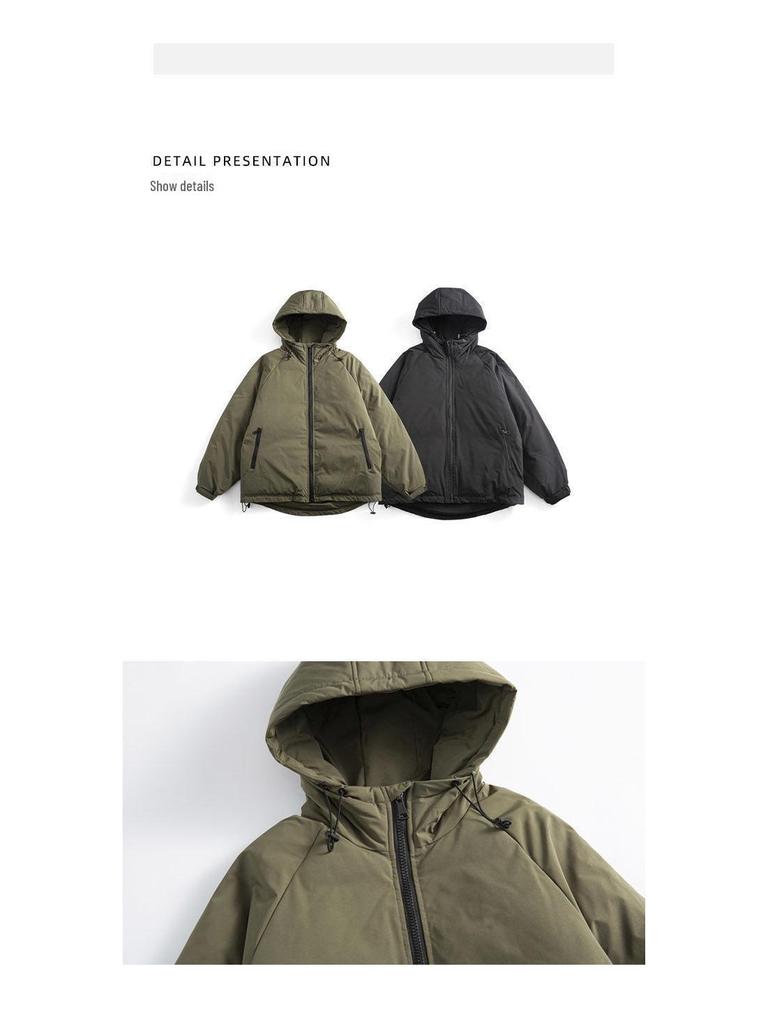 Women's Thickened Fleece-Lined Cotton Jacket, Japanese Academy Style, Unisex Warm Hooded Winter Coat