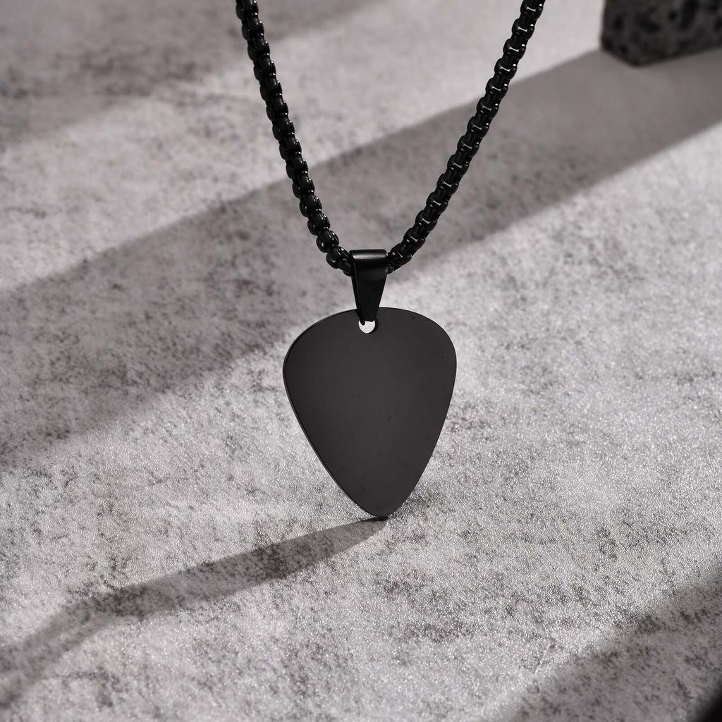Edelstahl Gitarrenplektrum Halskette Anhänger Kragen Für Männer Jungen Schmuck Zubehör Für Musikliebhaber Geburtstagsparty Geschenk