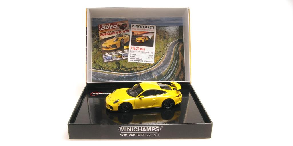 Minichamps 410066029 Porsche 911 GT3 Yellow Sports Car 2017 Scale Model Car 1/43
