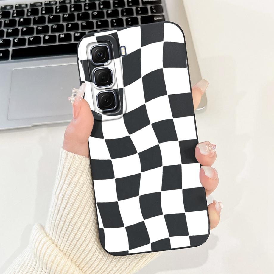For Infinix Hot 50 50i 4G X6882 X6531 Case Liquid Silicone Soft TPU Back Cover Hot50 Hot50i Phone Funda Gothic Black Night Shell