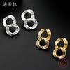 8-Word winding alloy earrings, simple personality and high-end women's stud earrings