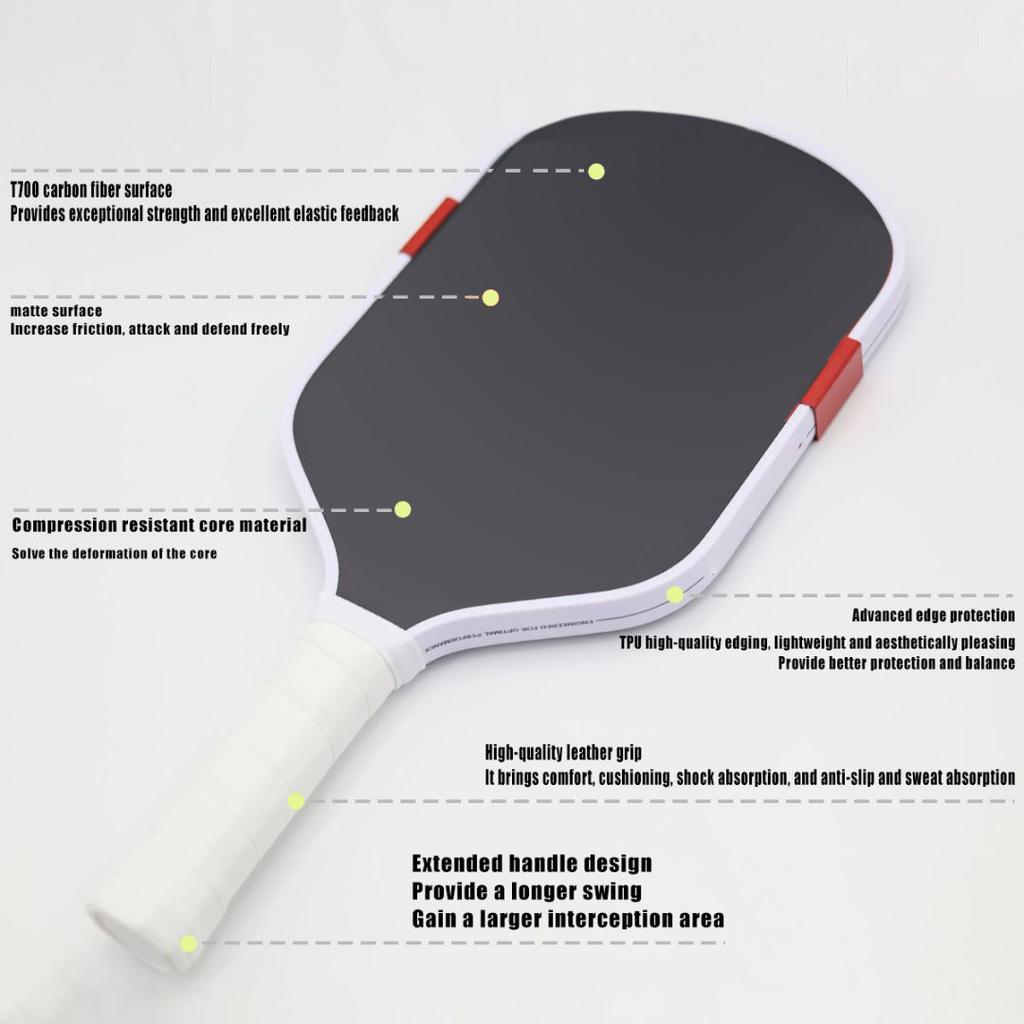 Thermoforming EVA Fill Foam 16mm Thickness GEN5 Honeycomb Core T700 Carbon Fiber Portable USAPA Approved Pickleball Paddle