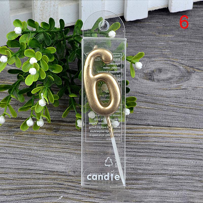 1Pcs Gold Happy Birthday Number Cake Candles 0 1 2 3 4 5 6 7 8 9 Cake Topper Kids Girls Boys Bar Baby Party Supplies Decoration