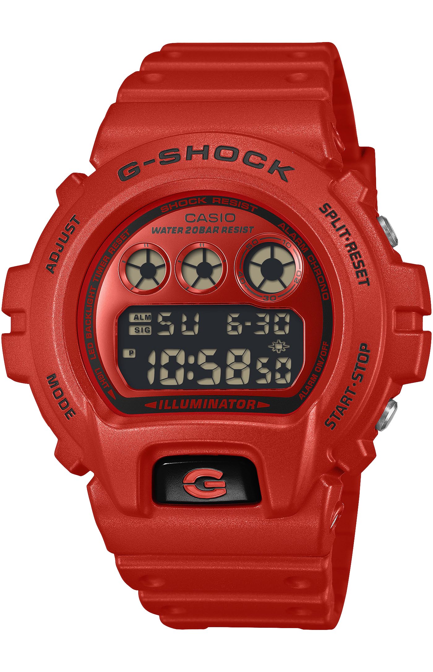 Часы Casio, изготовленные из экологически чистых материалов G-Shock DW-6900RRB-4JF Мужские Красные,