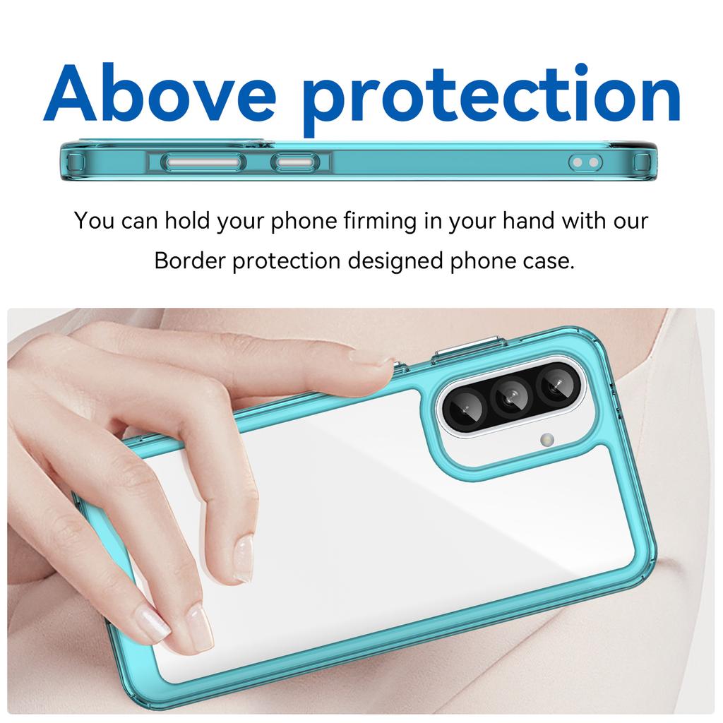 For Samsung Galaxy A56 5G Phone Case WANLONFENG XC Series TPU Acrylic Cover with Tempered Glass (Big Lens Hole)