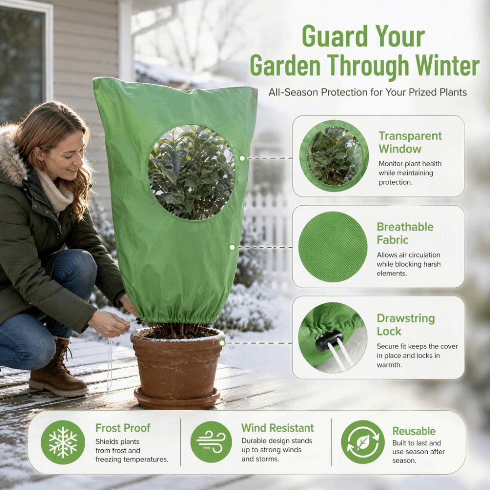 Breathable Plant Frost Protection Cover Non-Woven Fabric Winter Warm Keeping Bag  Outdoor