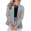 Fashion Women Solid Color Casual Suit Temperament Button Long-sleeved Jacket