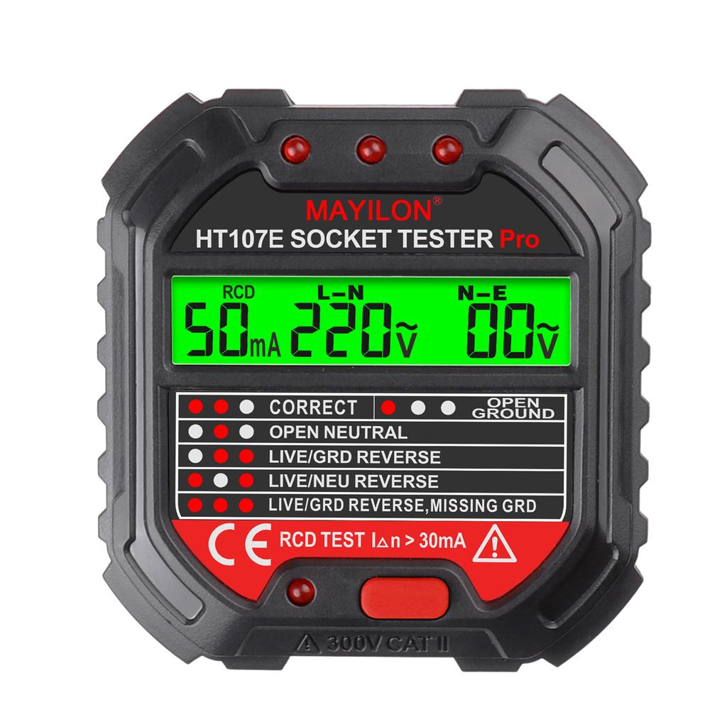 MAYILON Socket Tester Voltage Display 6 Kinds Indicator Lights 90~250V Socket Testers Phase