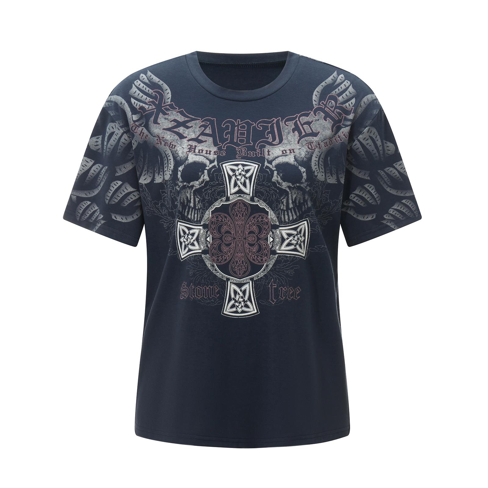 

Женские базовые футболки с винтажным принтом, повседневные летние топы с коротким рукавом для уличной одежды, эстетическая одежда в стиле гранж XL