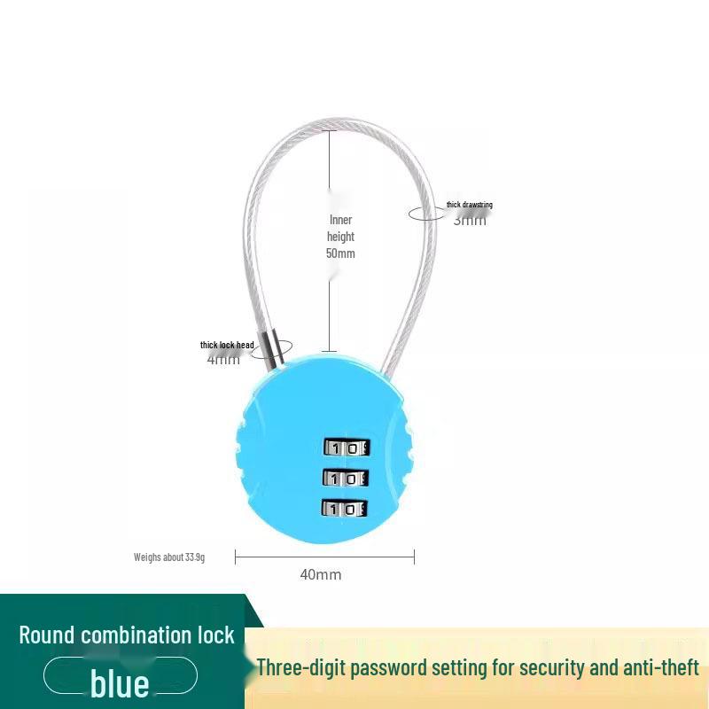 Mini Steel Wire Padlock for Gym, Backpack, Luggage, and Helmet