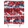 TU Festive Christmas Shower Curtain Reindeer Forest Holiday Bathroom Decor Deer Pattern Waterproof Fabric Home Textile