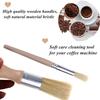 4pcs Coffee Brush Set Espresso Brush Kit Include Wooden Coffee Grinder Machine Cleaning Brush and Nylon Espresso Brush
