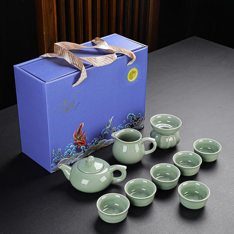 Ge Kiln Ceramic Tea Set with Ruyi Pot