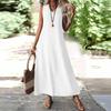 2025 Summer Sleeveless V-Neck Back Zip Elegant Long Dress for Women
